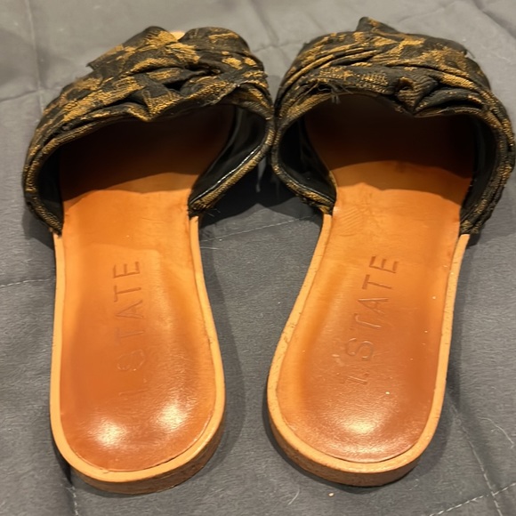 1. STATE Chevonn Brown black open toe slides - 6.5 - Picture 3 of 5